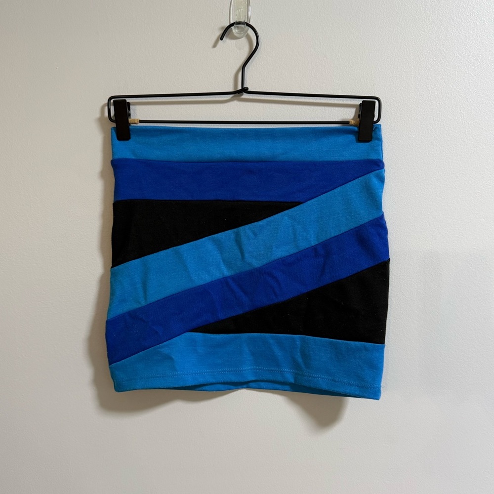 Body Central Blue and Black Mini Skirt
